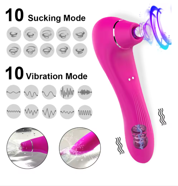 Estimulador 2-em-1 de Sucção e Vibração – Sensações Profundas e Puro Relaxamento