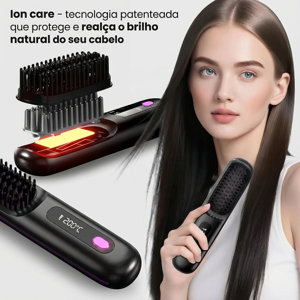 Escova Alisadora Portátil - BeautyMax Pro®